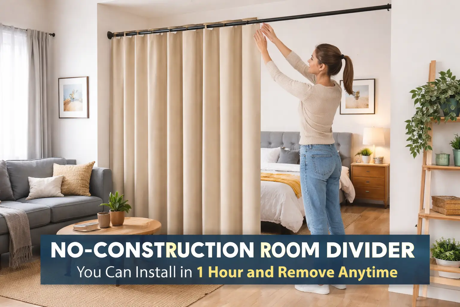 No-Construction Room Divider You Can Install in 1 Hour