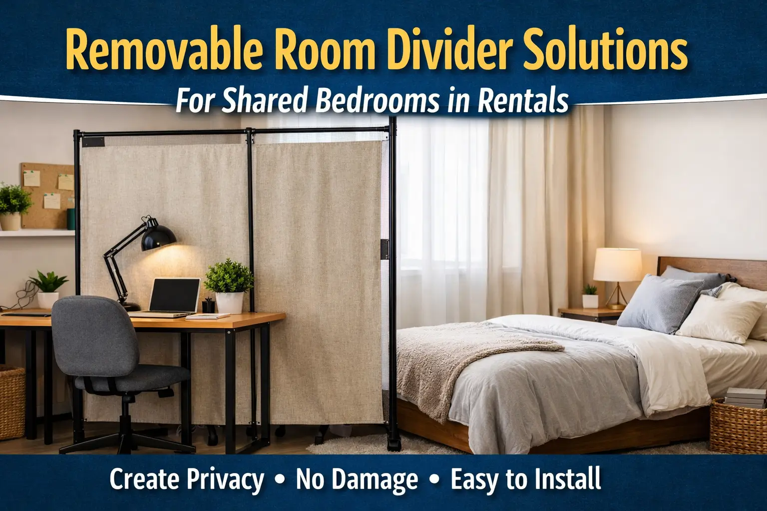 Removable Room Divider Solutions for Shared Bedrooms in Rental Apartments