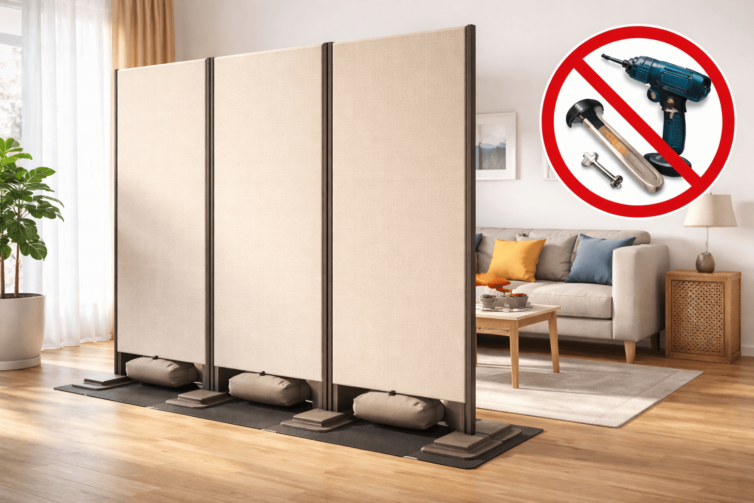Weighted-base room dividers without drilling when to use them and how to stabilize properly