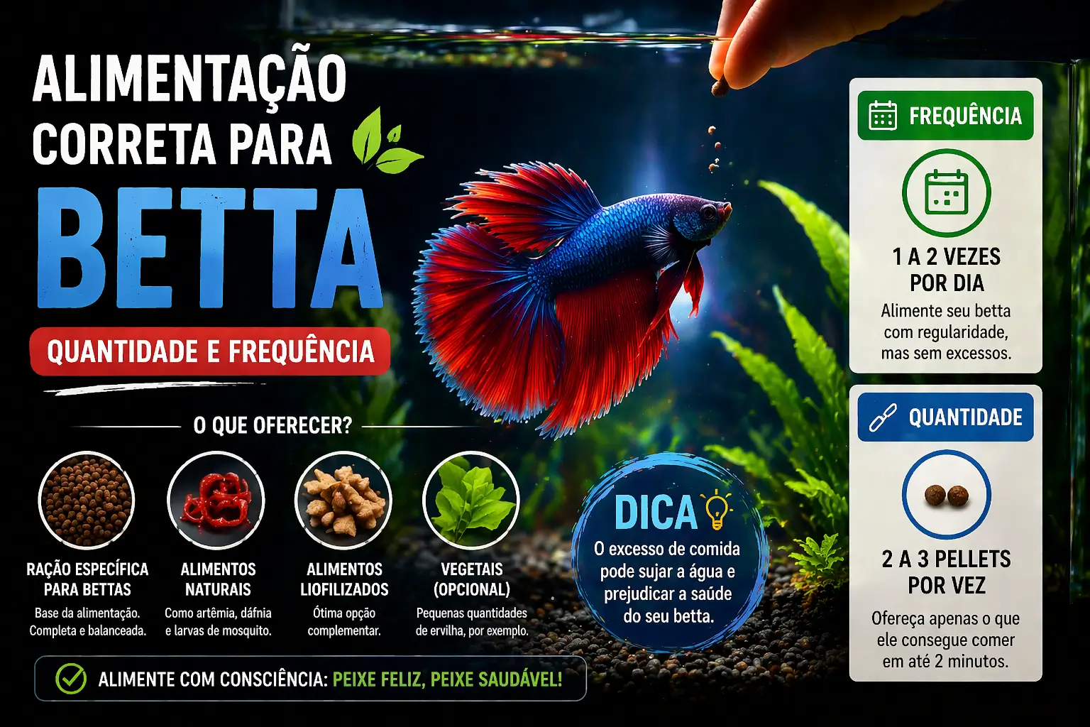 Alimentação correta para betta