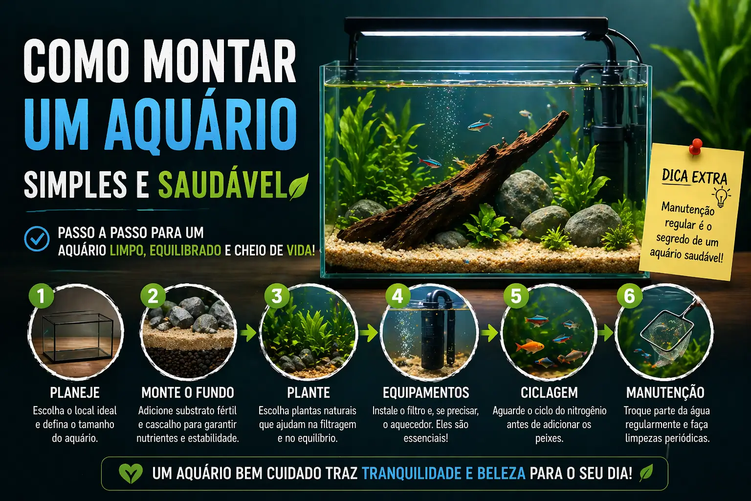 Como montar um aquário simples