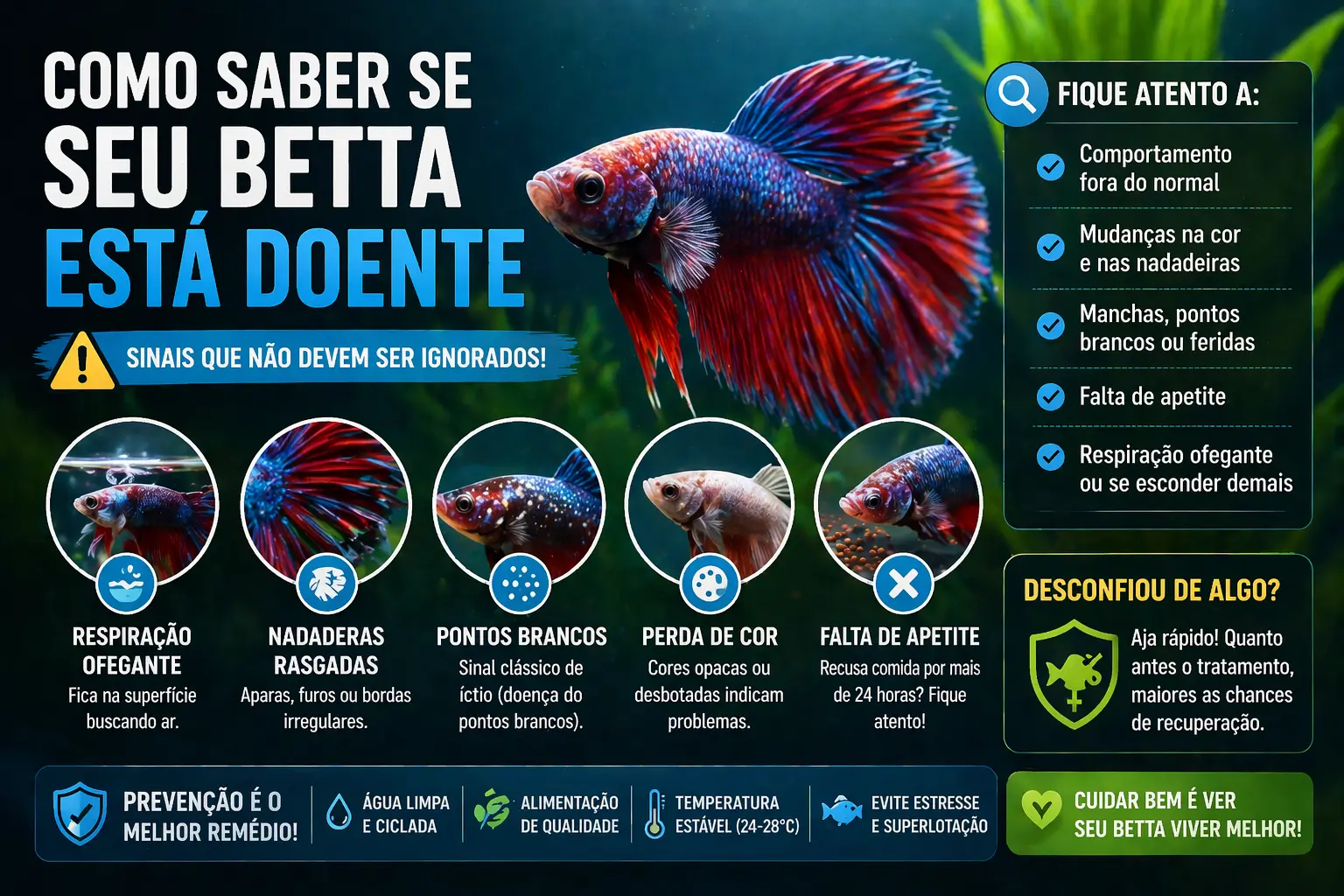 Como saber se seu betta está doente