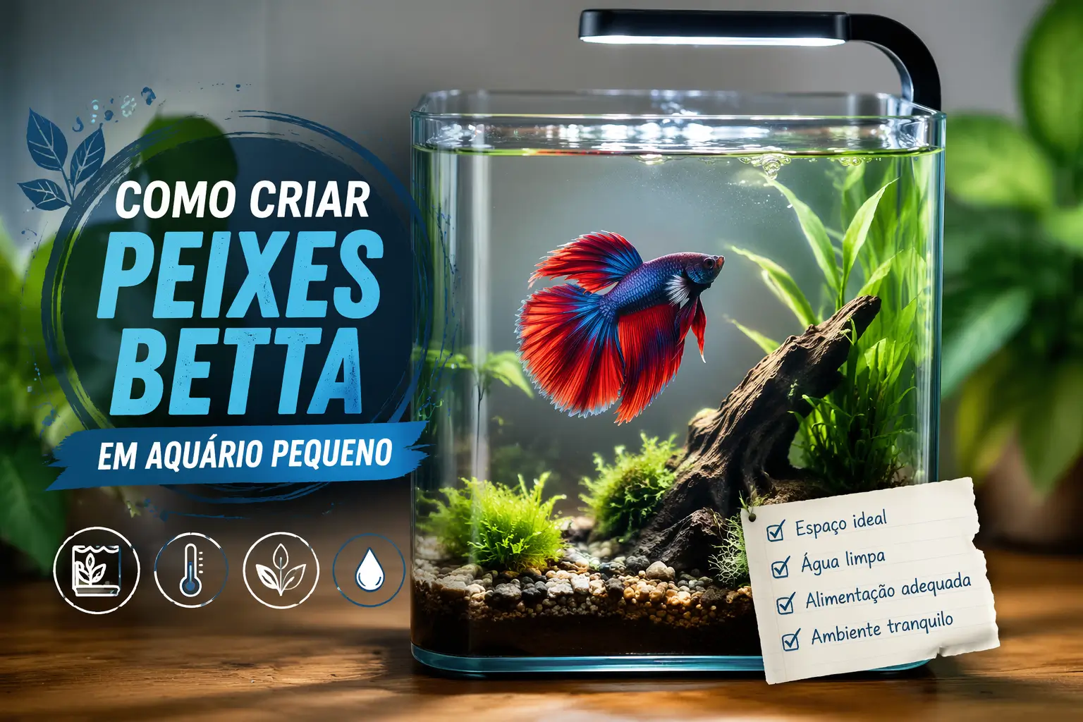 cuidar de peixe betta em aquário pequeno