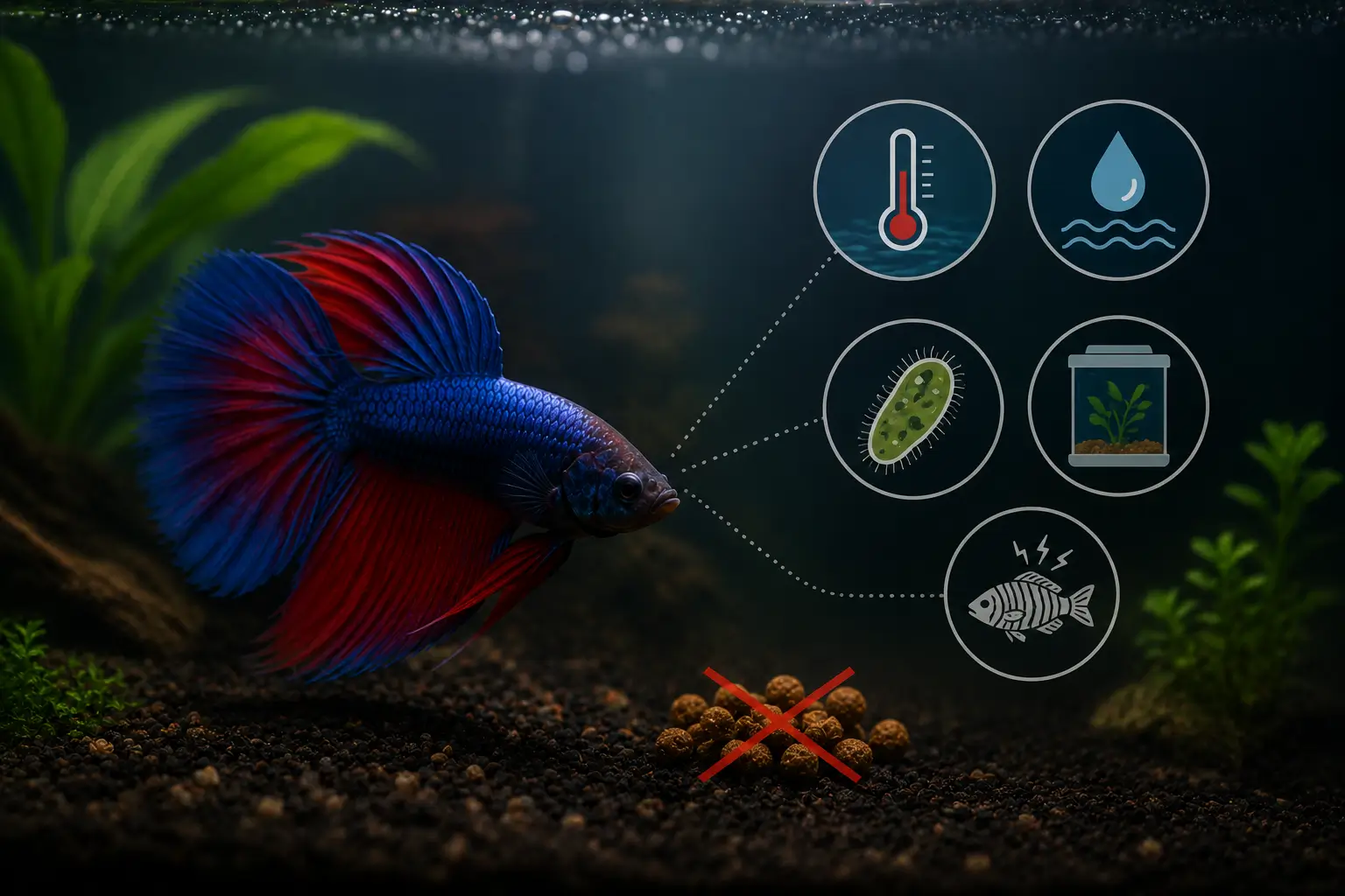 betta parou de comer